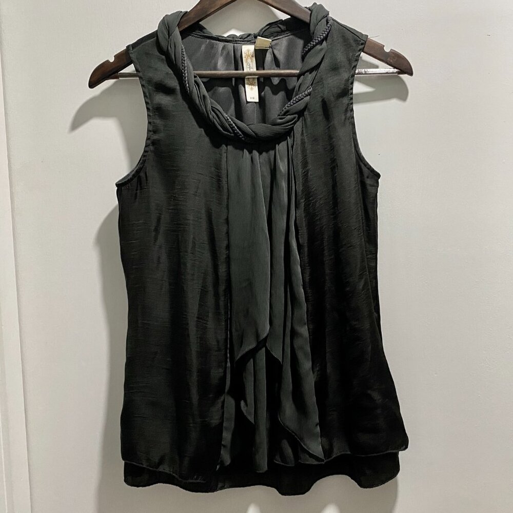 Adiva USA Whimsigoth Grunge Bohemian Fairy Y2K Satin Tulle Ruffles Top Blouse S